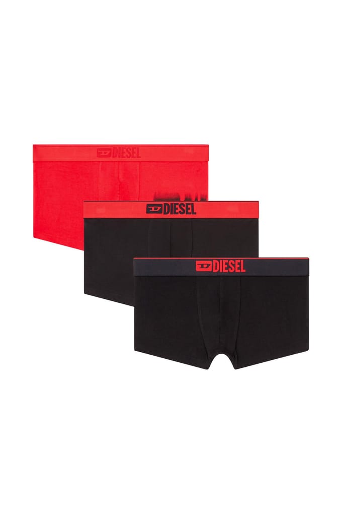 Diesel Heren DAMIEN-D-BOX-3PACK Boxer Briefs, 3-Pack, A193910LKCY, XL, Zwart/Rood, E7301 red