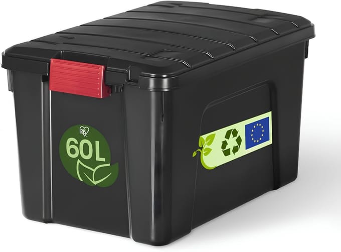 SP® Opbergbox - Opbergdozen - Grote Plastic Opbergdoos - Zwart - 59cm x 40cm x 36cm