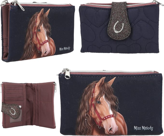 Depesche - Miss Melody portemonnee - doorgestikt - GLITTER HORSE