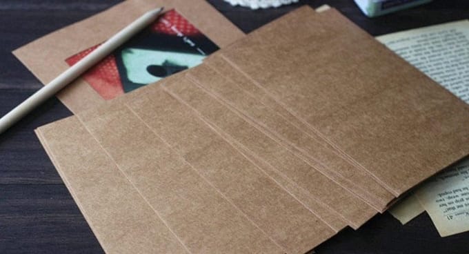 Set met 20 blanco kraft kaarten 350 grs - Basiskaart - Enkele kaart