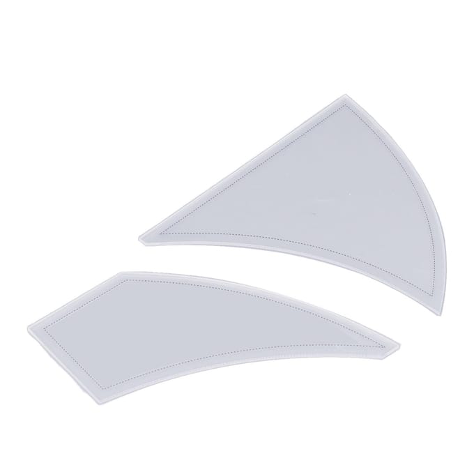2 PCS Règle de Couture Acrylique Modèle Roue Étoilée Torsadée pour Designers Professionnels et Couturiers 12 white