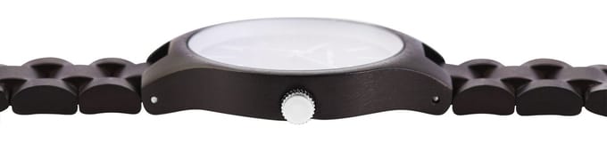 EXCELLANC Herenhorloge hout zilverkleurig, Mineralglas