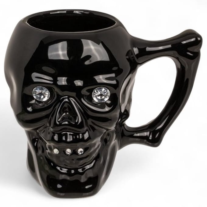 Dailygoods- Koffiemok 400 ml - Doodshoofd - Aardewerk - Stijlvolle