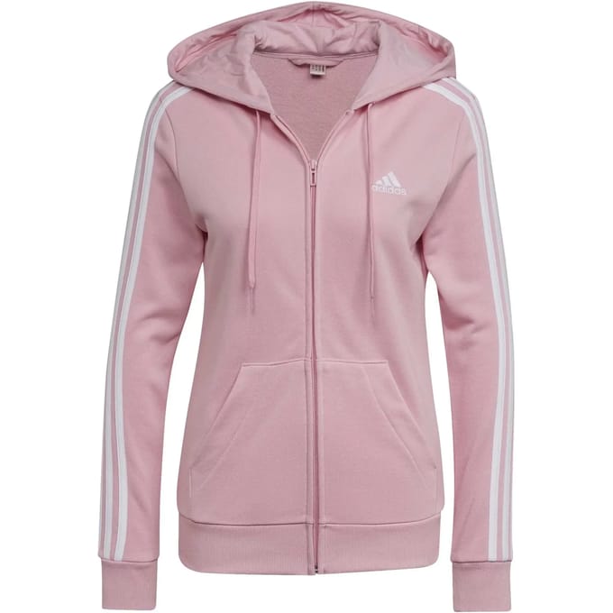 Dames-T-shirt met 3 strepen in fleece met ritssluiting adidas Essentials