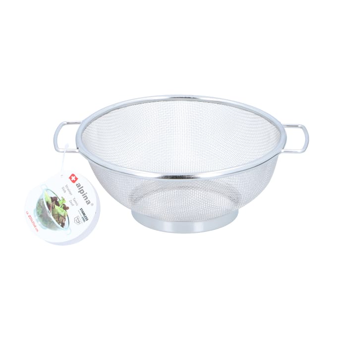 Alpina Keuken vergiet/zeef - RVS - D20 x H8 cm - zilver