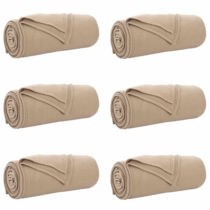 vidaXL - Dekentjes - 6 - st - Camel - 200 - x - 150 - cm - 2,61 - kg - Fleece