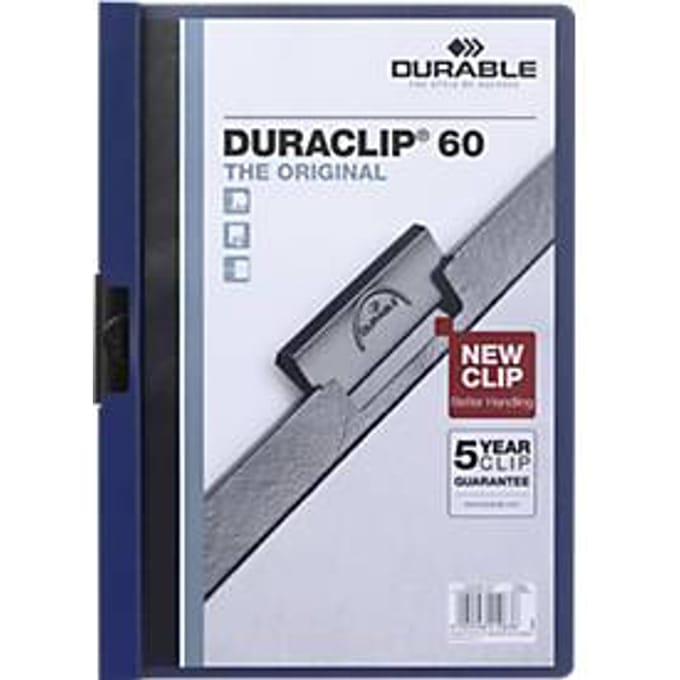 Durable - Klemmap Duraclip A4 6mm 60 vellen donkerblauw | 25 stuks