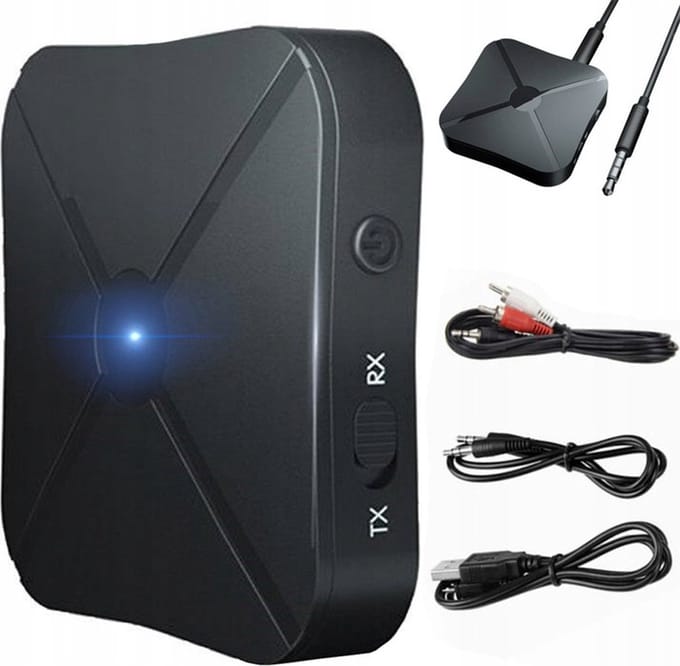 2 In 1  Bluetooth Ontvanger + Zender - Oplaadbaar -  Bereik 10 M - Bluetooth: 4.2 + EDR –  200mAh