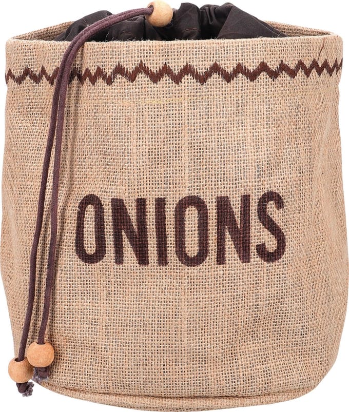 KitchenCraft Natural Elements Juten Zak voor Uien - Jute Bruin 20 x 20 Centimeter