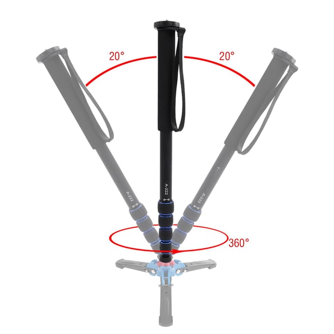 A‑222 Aluminiumlegering Basis Statief Eenpoot Monopood Basis voor SLR Camera black