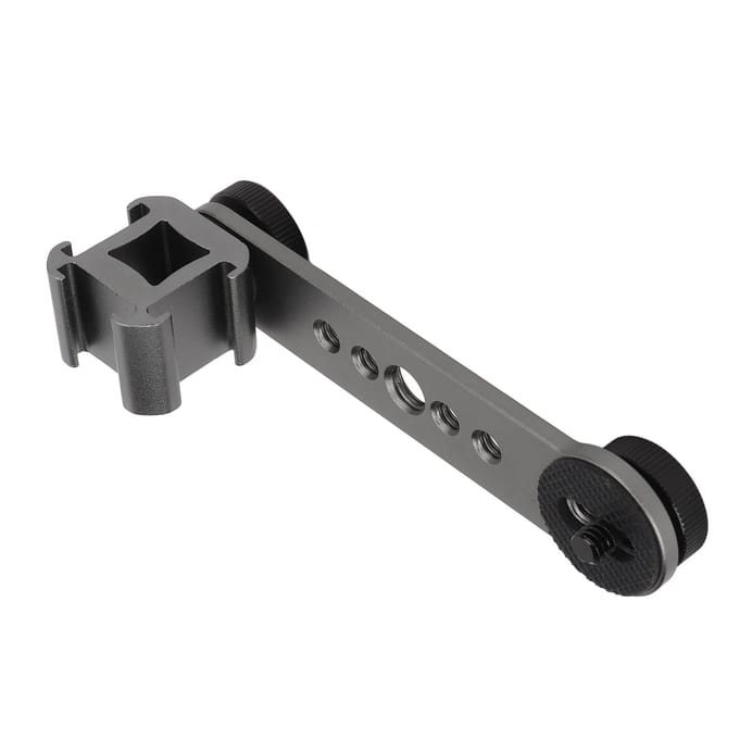 Drievoudige Cold Shoe Verlengbeugel Aluminiumlegering Microfoonstandaard Montageadapter voor Statief donkergrijze kleur