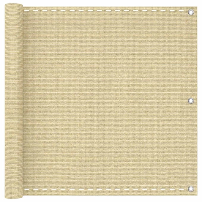 vidaXL - Balkonscherm - Rechthoekig - 75 - x - 800 - cm - HDPE - en - Aluminium - Beige