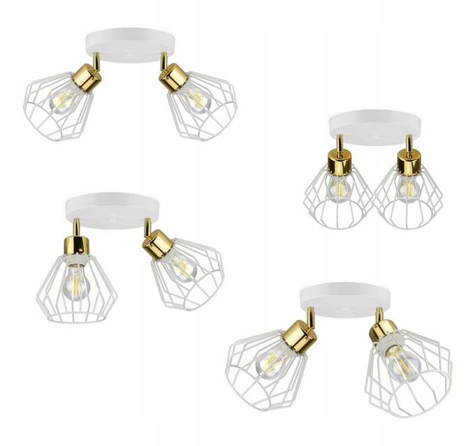 GLAMOUR Plafondlamp Wit Goud LED - Direct Gemonteerd