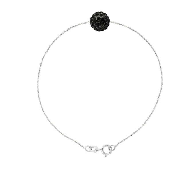 Crystal Sphere Armband Preciosa Black Silver 925
