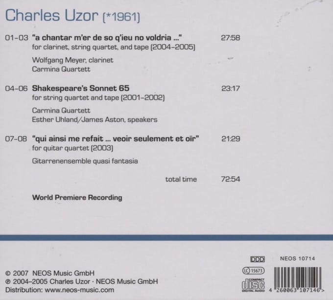 Carmina Quartett, Wolfgang Meyer, Gitarrenensemble Quasi Fantasia - Uzor: Quartets | Quintets (CD)