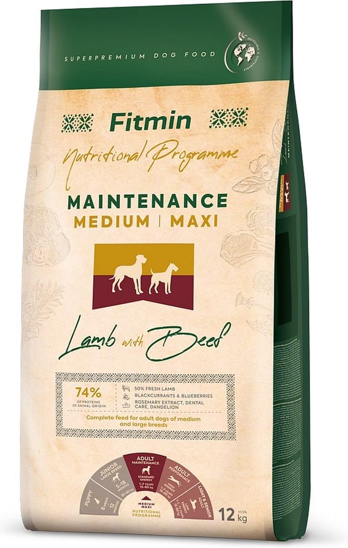 Fitmin Dog Medium Maxi Maintenance lam rund 12 kg