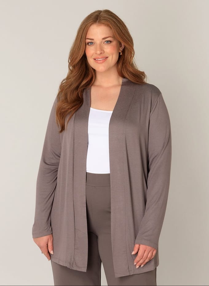 BASE LEVEL CURVY Ayla Vest - Dark Taupe - maat 3(52)