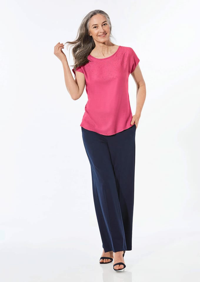 Blouse met glittersteentjes - pink - Gr. 23 van Goldner Fashion