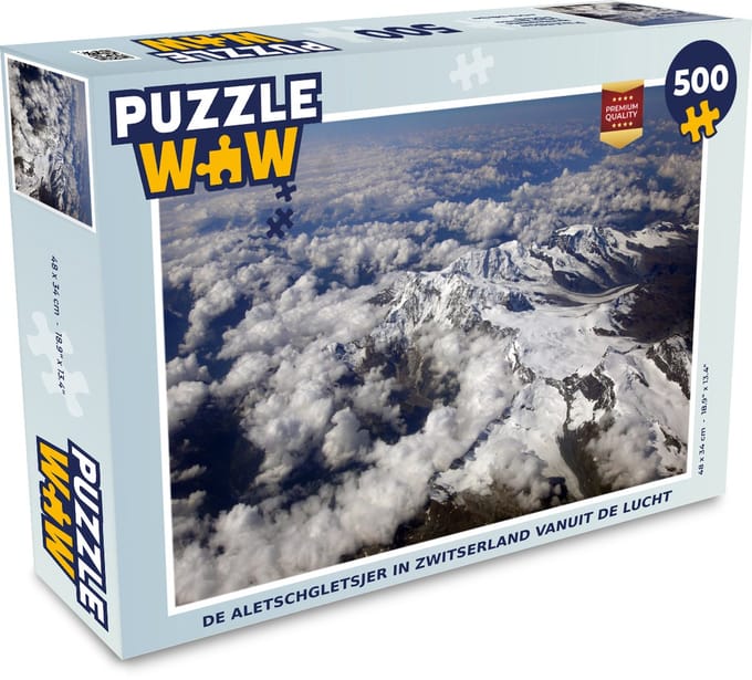 Puzzel De Aletschgletsjer in Zwitserland vanuit de lucht - Legpuzzel - Puzzel 500 stukjes