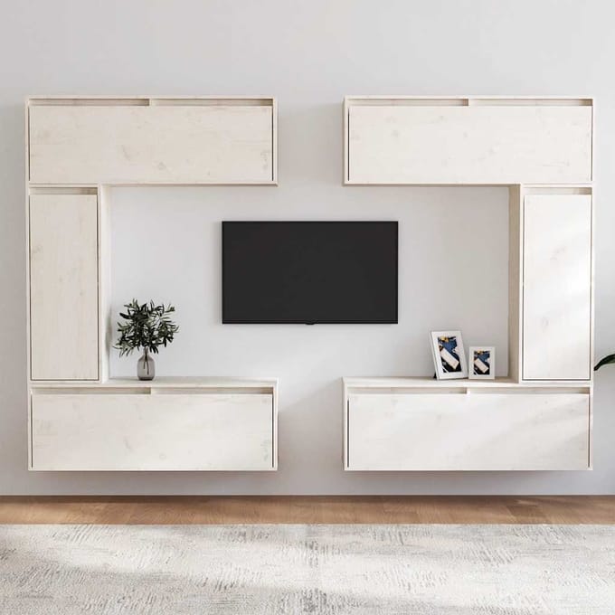 vidaXL - Tv-meubelen - 6 - st - massief - grenenhout - wit