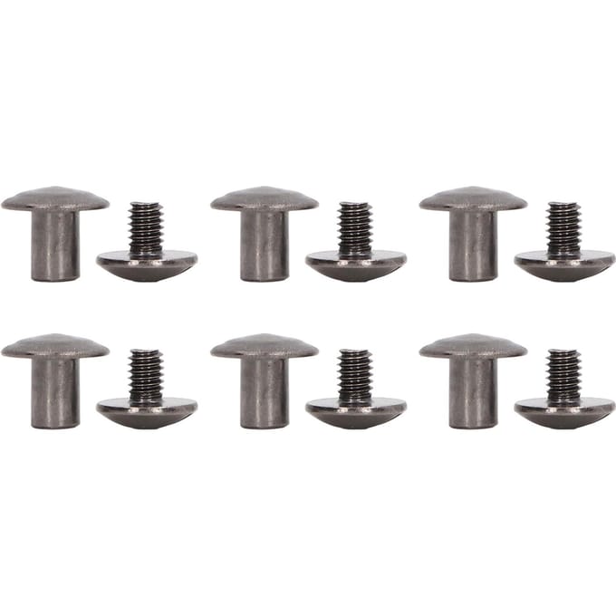 200 Ensembles Vis de Reliure Uniformément Enduites Surfaces Courbes Laiton Traitement par Électrodéposition Assortiment de Vis Chicago gray
