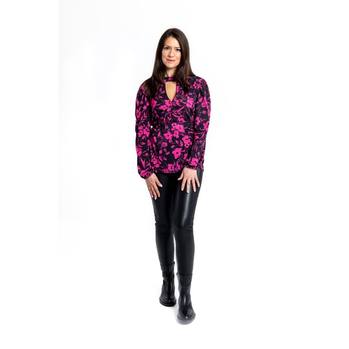Top met bloemenprint - Roze