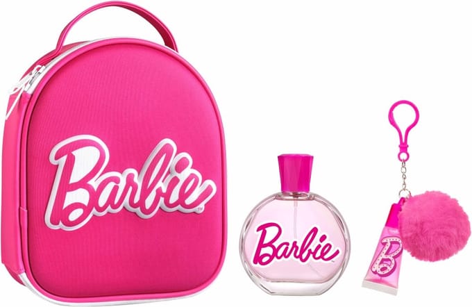 Barbie gift set zip bag eau de toilette 100ml + lipgloss