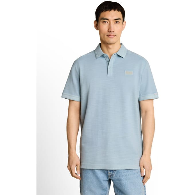 Tom Tailor - Piqué poloshirt met logobadge - Maat M - light blue grey