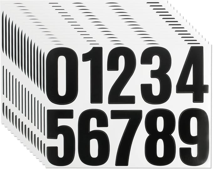 Nummerstickers Vinyl - Zwart - 10,5cm - Waterdicht - Voor Brievenbus en Buitengebruik