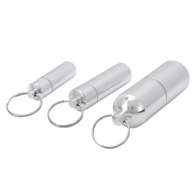 3 Stuks Pillendoosje Oxidatie Gekleurde Aluminiumlegering Draagbaar Luchtdicht Medicijndoosje Container white