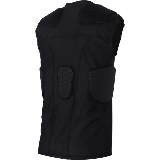 Jongeren Gewatteerd Compressievest Sneldrogend Botsbestendig Mouwloos Gewatteerde Borst Rib black