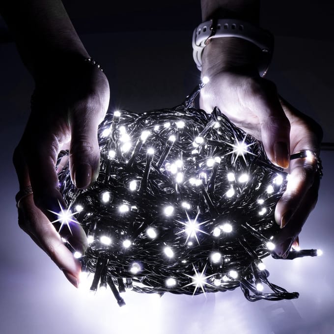 Springos Kerstboomverlichting | met 300 LED Lampjes | 15 M | Koud Wit | Flits