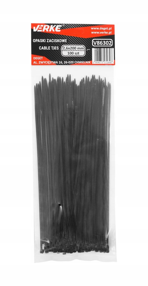 Kabelbinders 2,6x200mm Zwart - 100 st