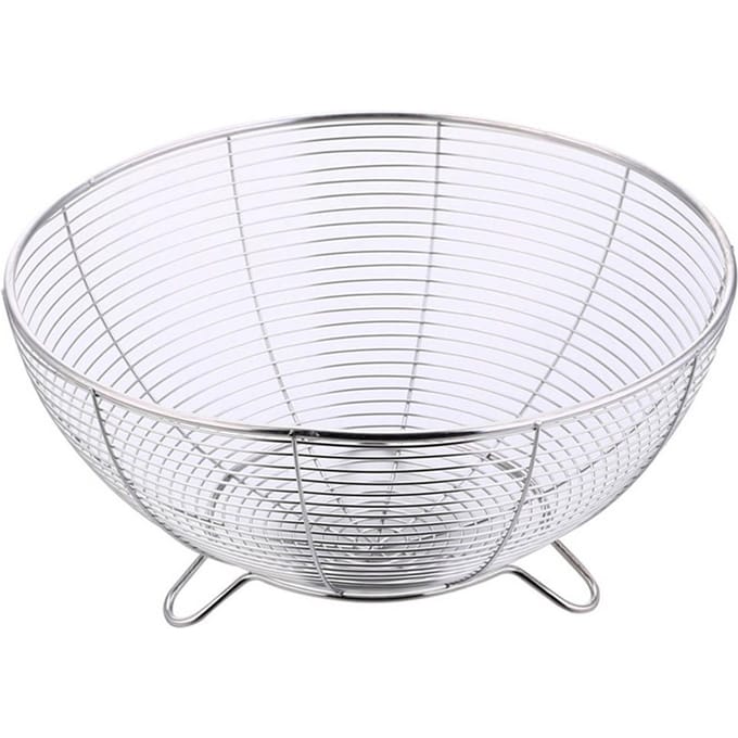 RVS Fruitmand Keuken Fruit Decoratieve Schaal Groente Afdruipmand white