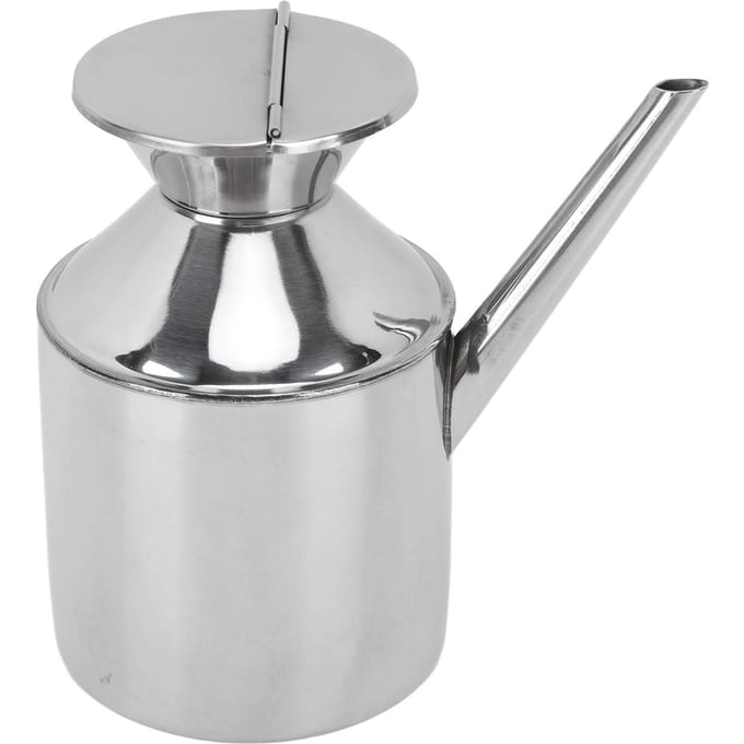 Roestvrijstalen Oliekan Multifunctionele Oliecontainer Oliedispenserfles voor Sojasaus Azijn Without Handle gray