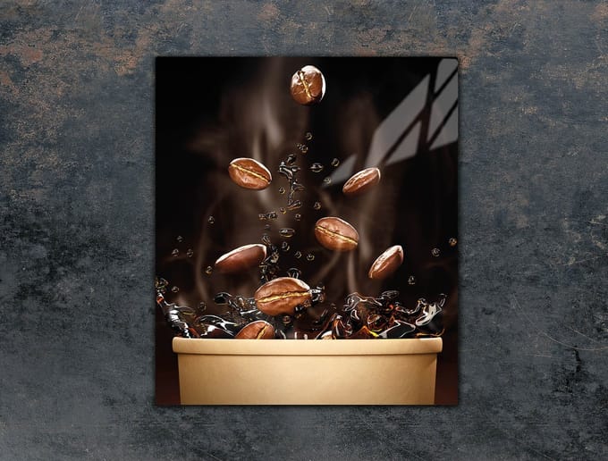 TMK ArtDeko Serie - Snijplank Glas - 45x52 cm - Koffie Design