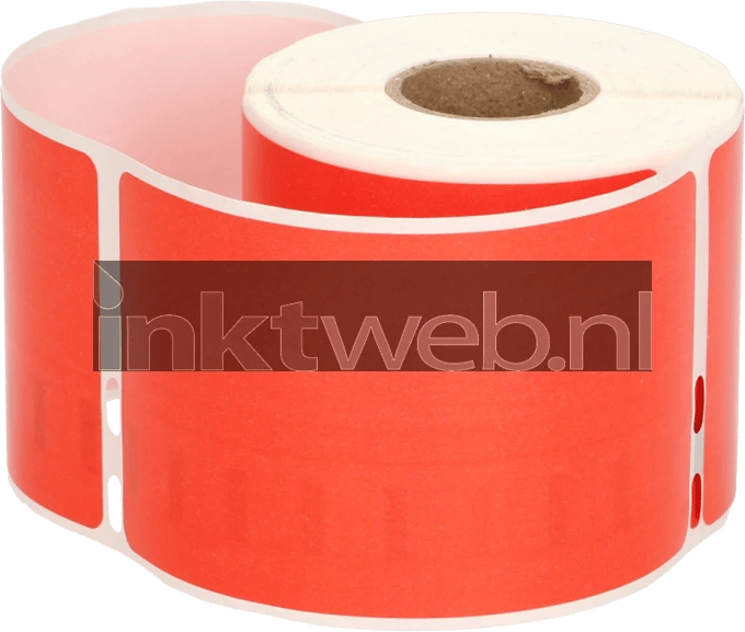 FLWR - Labels / Dymo 99014 Adreslabel groot / rood / Geschikt voor Dymo