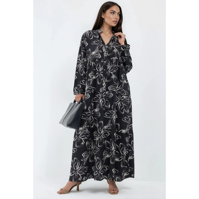 Comfortabele Geprinte Maxi-Jurk