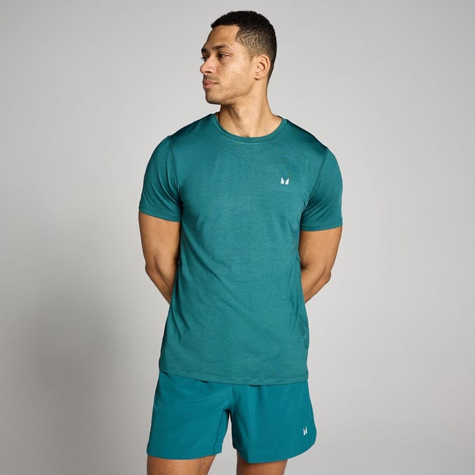 MP Heren Tempo Gemêleerd T-Shirt - Rijk Groenblauw - M