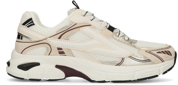 Sacha - Dames - Witte sneakers met zwarte details - Maat 38