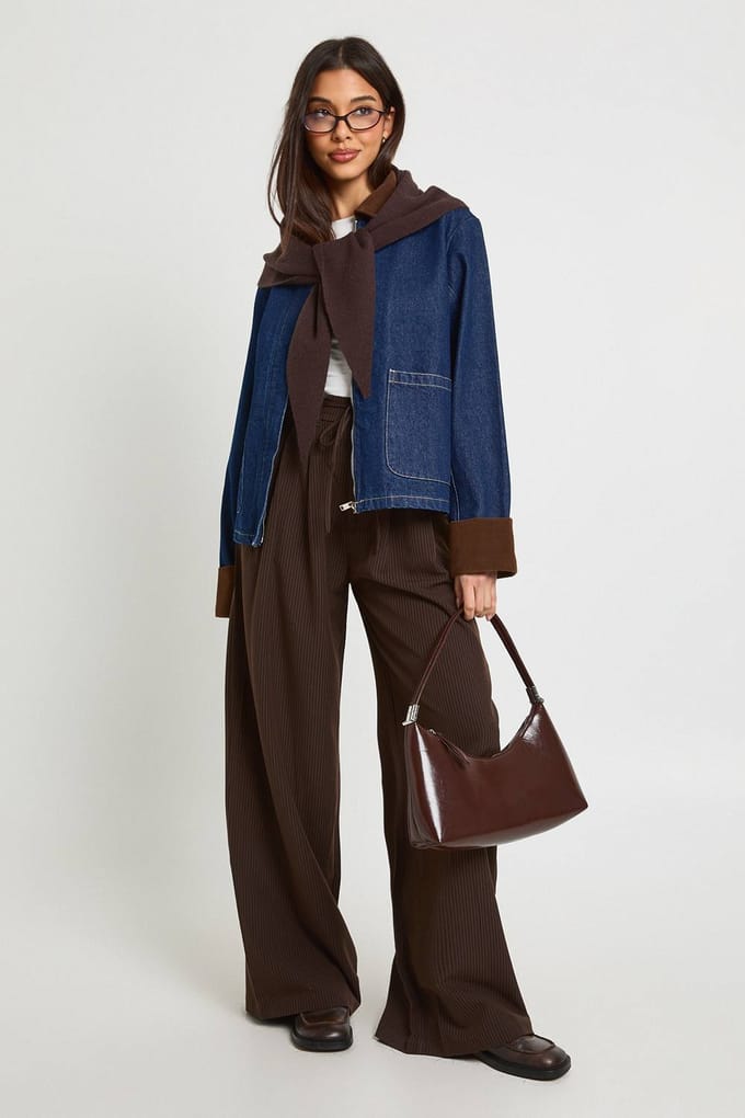 boohoo Dames Denim Boerderijjas | Rinse | Maat: 44