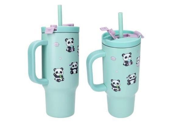 Depesche PENfection To Go beker met rietje PANDA Drinkflessen