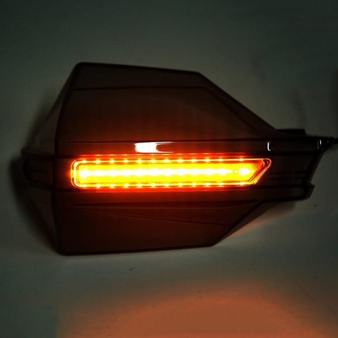 Universele Motorfiets Winddichte Handbeschermer Schild LED Winddeflector Blauw Geel Licht gray