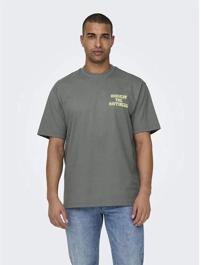 ONLY&SONS - ONSLAYNE LIFE RLX PLANET SS TEE - Heren - T-shirts
