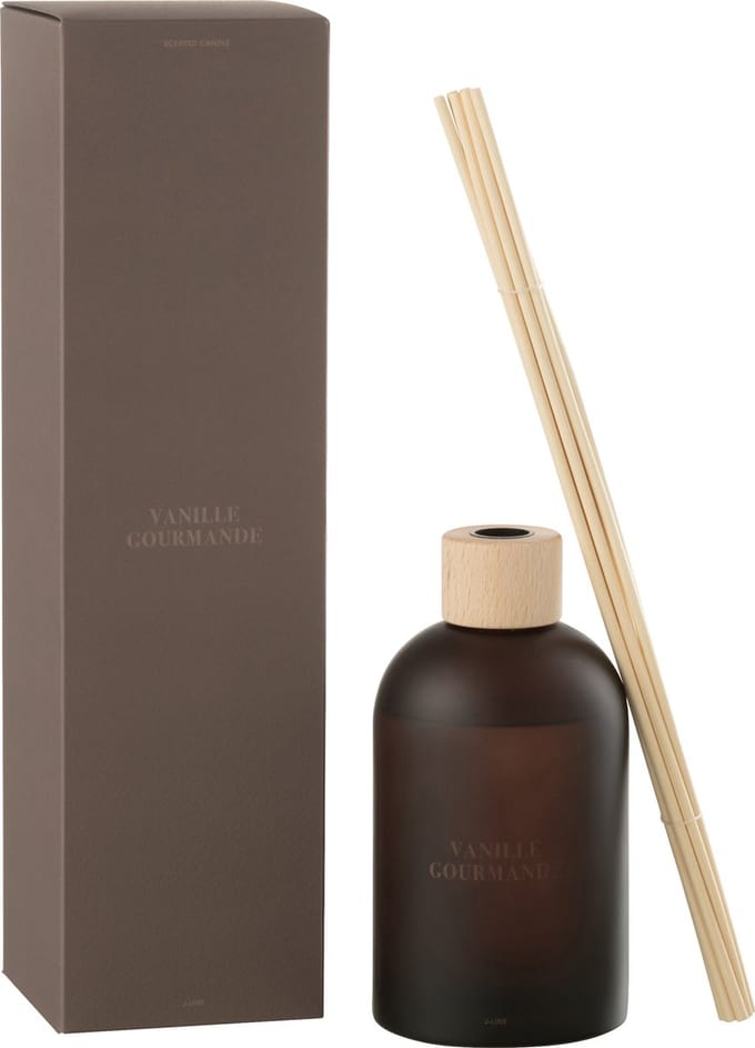 J-Line geurstokjes Accords Essentiels - Vanille Gourmande - bruin - 550 ml