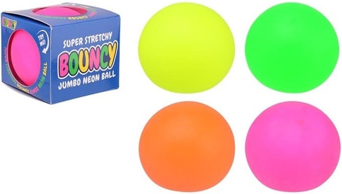 Grote neon stuiterbal - squishy stressbal - heel rekbaar - 10 cm - kerst cadeau tip