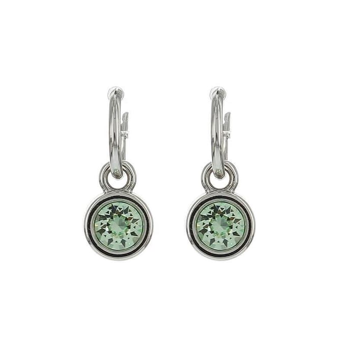 Biba Hang Oorbellen met Swarovski Steentje Chrysolite