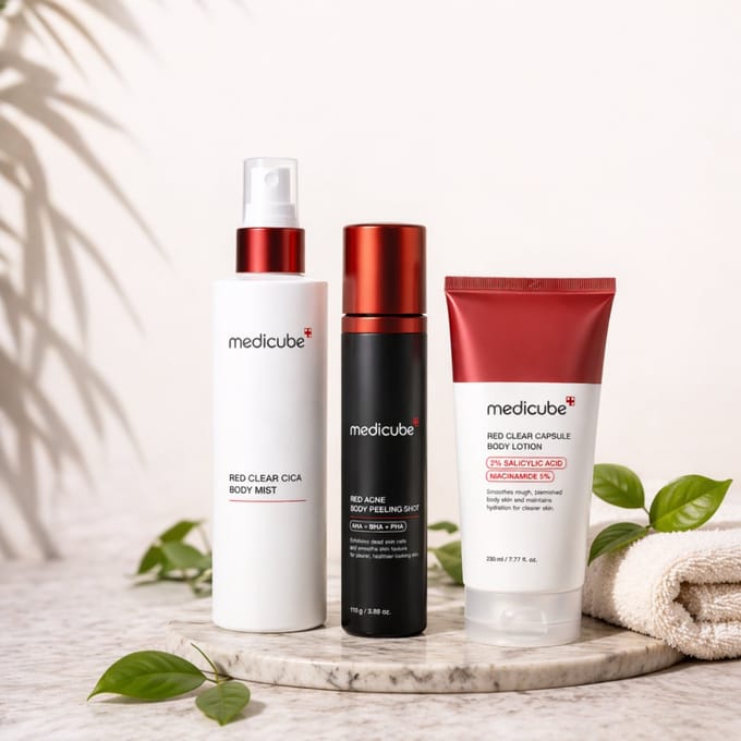 Medicube Body Acne Bundle – Complete Routine tegen Acne op Rug & Lichaam – AHA BHA PHA + Salicylzuur – 3 Stappen Set