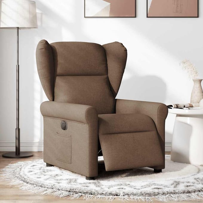 vidaXL - Fauteuil - verstelbaar - elektrisch - stof - bruin