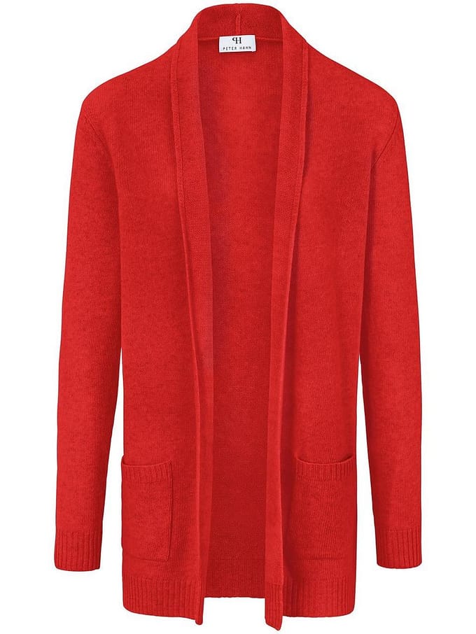 Lang vest 100% scheerwol Van Peter Hahn rood